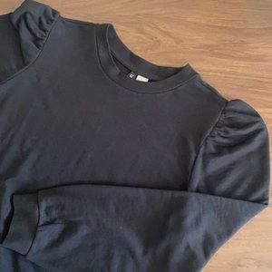 Black puff sleeve sweatshirt